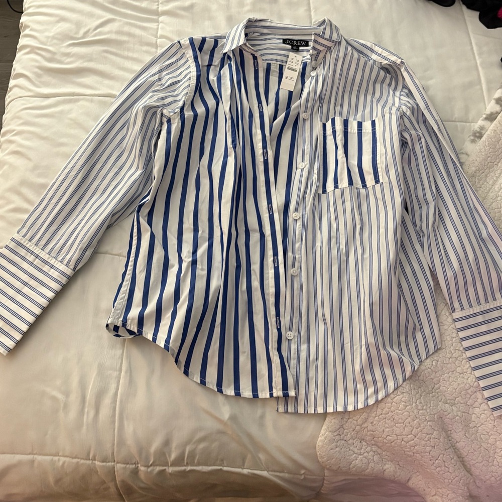 J. Crew new with tags striped button up shirt